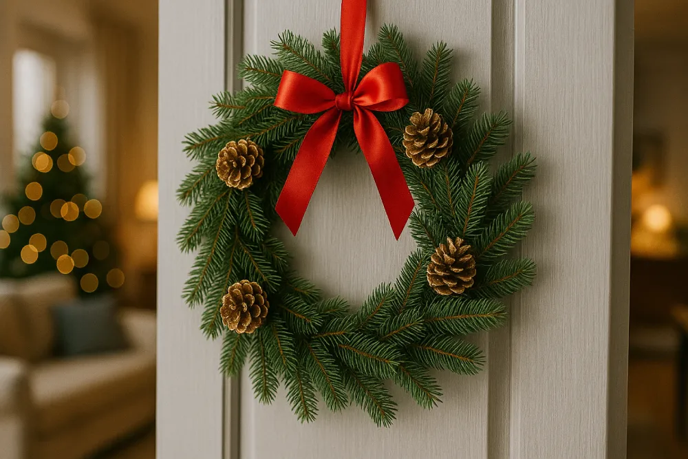 La couronne de porte récup' : l'élégance dans la simplicité